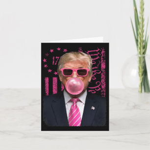 Funny Trump Bubble Gum Pink Usa Flag  Card