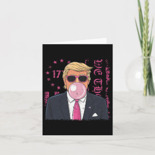 Funny Trump Bubble Gum Retro Pink Usa Flag Patriot Card