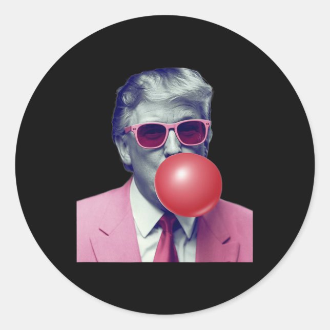 Funny Trump Bubble Gum Yum Gifts  Classic Round Sticker (Front)