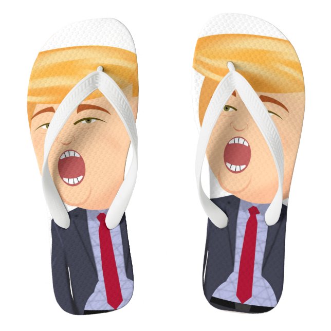 FUNNY TRUMP CARTOON FLIP FLOPS (Footbed)