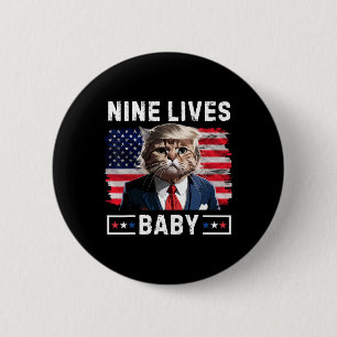 Funny Trump Cat 9 Lives By Funny Vote For Trump Ca 6 Cm Round Badge