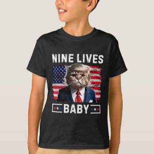 Funny Trump Cat 9 Lives By Funny Vote For Trump Ca T-Shirt