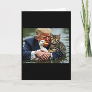 Funny Trump Cat And Duck Memes Christmas Halloween Card