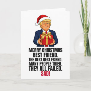 Funny Trump Christmas Card for Best Friend