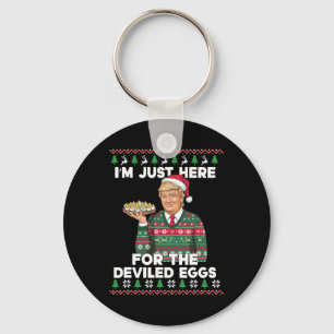 Funny Trump Christmas I'm Just Here For The Devile Key Ring