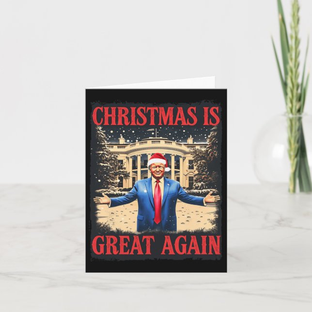 Funny Trump Christmas Is Great Again Xmas Pyjamas  Card (Front)