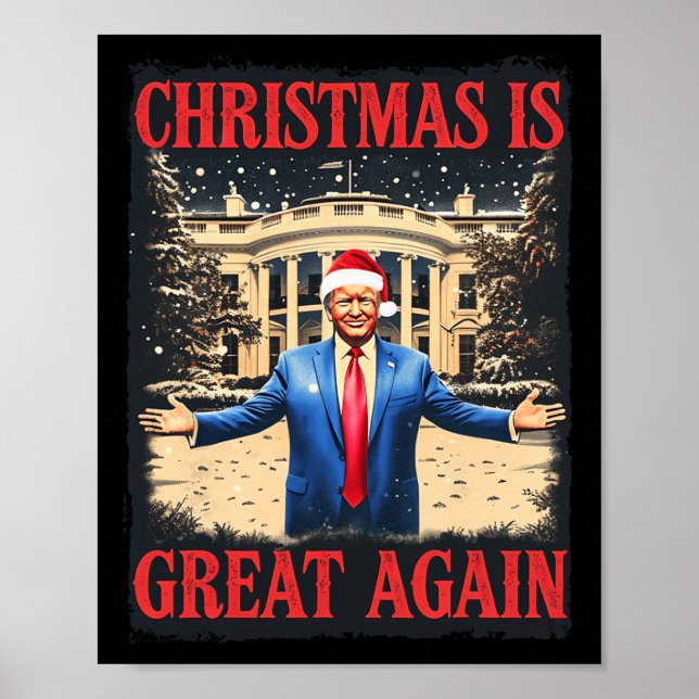 Funny Trump Christmas Is Great Again Xmas Pyjamas  Poster (Front)