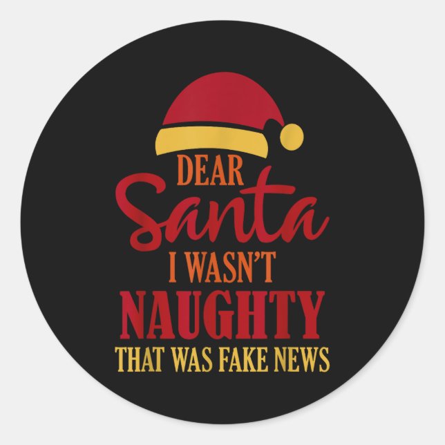 Funny Trump Christmas Pajamas Fake News  Classic Round Sticker (Front)