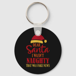 Funny Trump Christmas Pajamas Fake News  Key Ring