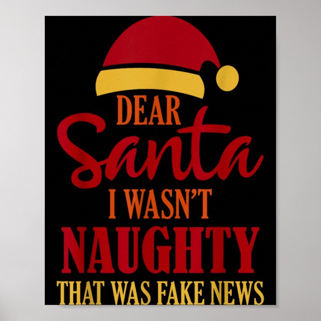 Funny Trump Christmas Pajamas Fake News  Poster (Front)