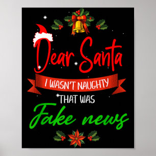 Funny Trump Christmas Pajamas Fake News  Poster