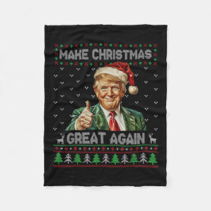 Funny Trump Christmas Shirt Make Christmas Great A Fleece Blanket