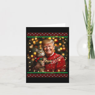 Funny Trump Christmas Sweater For Cat Lovers 1 Card