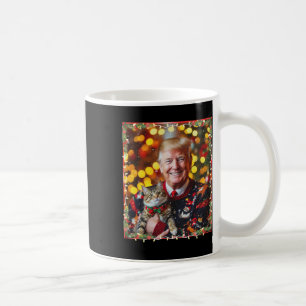 Funny Trump Christmas Sweater For Cat Lovers Coffee Mug