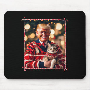 Funny Trump Christmas Sweater For Cat Lovers Mouse Mat