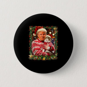 Funny Trump Christmas Sweater For Cat Lovers Xmas 6 Cm Round Badge