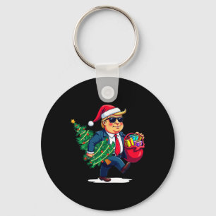 Funny Trump Christmas Tree Light Xmas Unique Key Ring