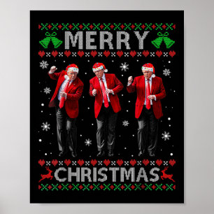 Funny Trump Dance Merry Christmas Ugly Xmas Poster