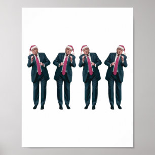 Funny Trump Dance Santa Christmas Ugly Sweater Xma Poster