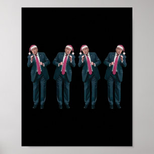 Funny Trump Dance Santa Christmas Ugly Sweater Xma Poster