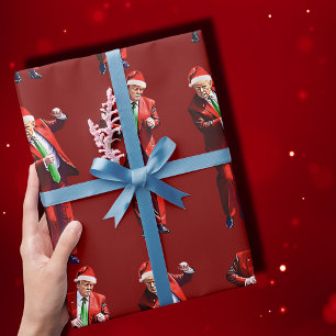 Funny Trump Dance Santa Claus Christmas Wrapping Paper