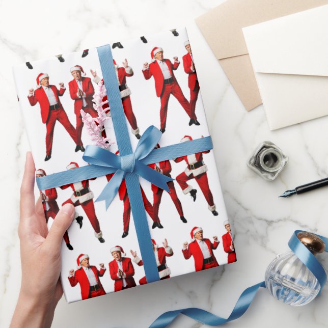 Funny Trump Dance Santa Claus Christmas Xmas 2024 Wrapping Paper (Gifting)
