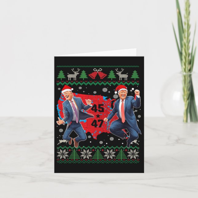 Funny Trump Dance Santa Claus Christmas Xmas Pajam Card (Front)