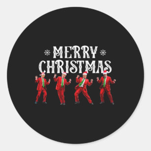 Funny Trump Dance Santa Claus Christmas Xmas Pajam Classic Round Sticker