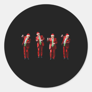 Funny Trump Dance Santa Claus Christmas Xmas Pajam Classic Round Sticker