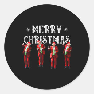 Funny Trump Dance Santa Claus Christmas Xmas Pajam Classic Round Sticker