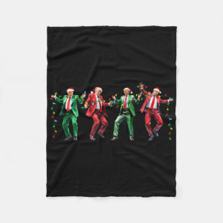 Funny Trump Dance Santa Claus Christmas Xmas Pajam Fleece Blanket