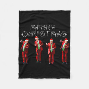 Funny Trump Dance Santa Claus Christmas Xmas Pajam Fleece Blanket