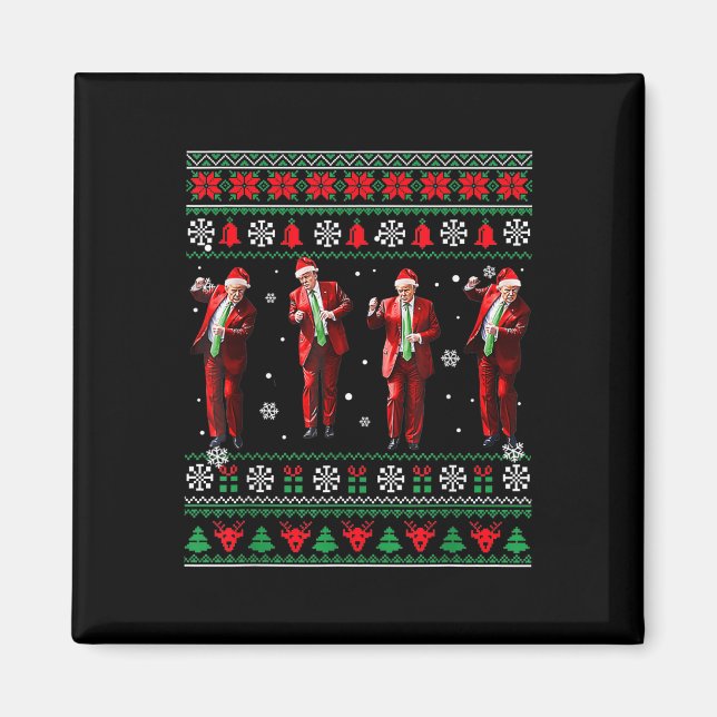 Funny Trump Dance Santa Claus Christmas Xmas Pajam Magnet (Front)