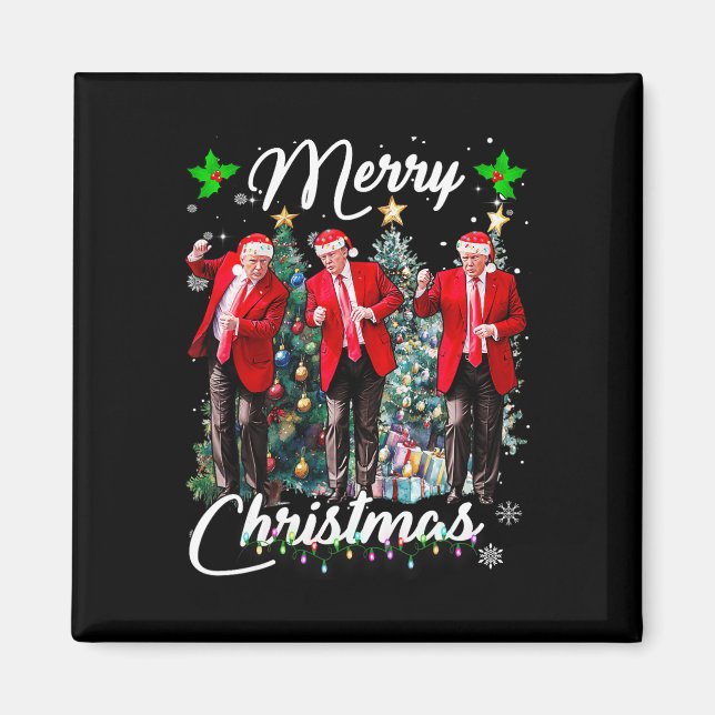 Funny Trump Dance Santa Claus Christmas Xmas Pajam Magnet (Front)