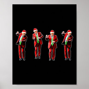Funny Trump Dance Santa Claus Christmas Xmas Pajam Poster