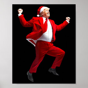 Funny Trump Dance Santa Claus Christmas Xmas Pajam Poster
