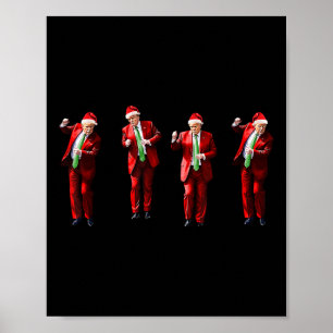 Funny Trump Dance Santa Claus Christmas Xmas Pajam Poster