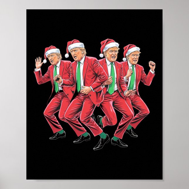 Funny Trump Dance Santa Claus Christmas Xmas Pajam Poster (Front)