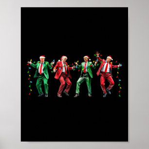 Funny Trump Dance Santa Claus Christmas Xmas Poster