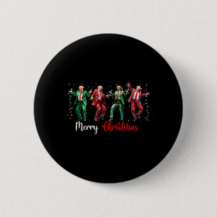 Funny Trump Dance Santa Claus Merry Christmas Paja 6 Cm Round Badge