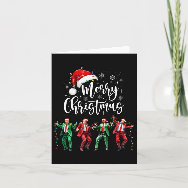 Funny Trump Dance Santa Claus Merry Christmas Xmas Card (Front)