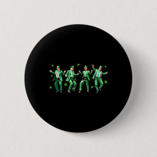 Funny Trump Dance St. Patrick's Day Lmn Black Cart 6 Cm Round Badge