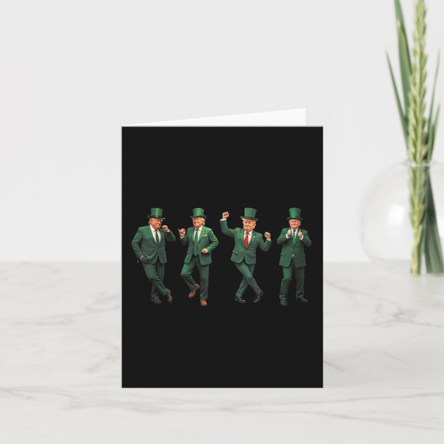 Funny Trump Dance St. Patricks Day Pyjamas Ymca Tr Card (Front)