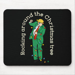 Funny Trump Dance With Light Rocking Around Christ Mouse Mat