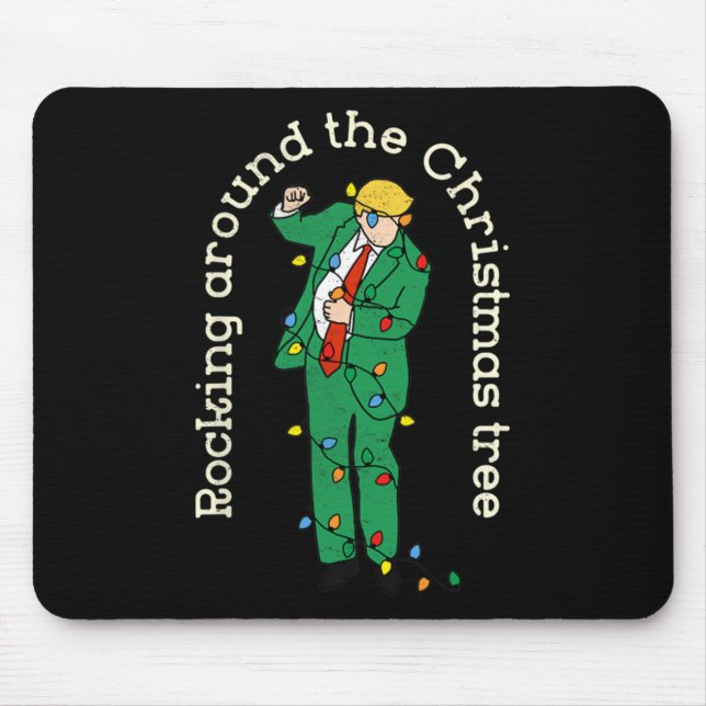 Funny Trump Dance With Light Rocking Around Christ Mouse Mat (Front)