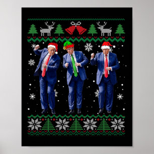 Funny Trump Dance Xmas President 47 Usa Christmas Poster