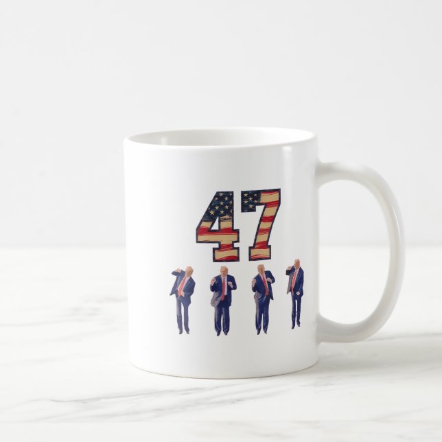 Funny Trump Dancing America 47 Trump Dance Men Wom Coffee Mug (Right)