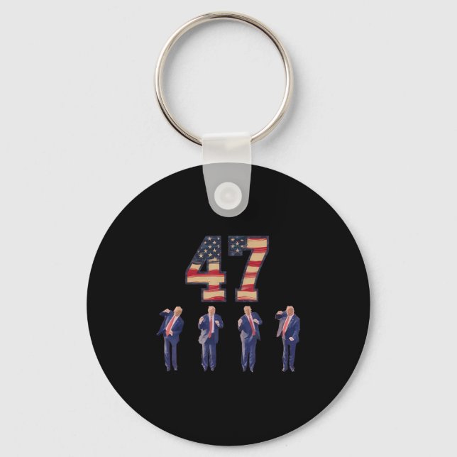 Funny Trump Dancing America 47 Trump Dance Men Wom Key Ring (Front)
