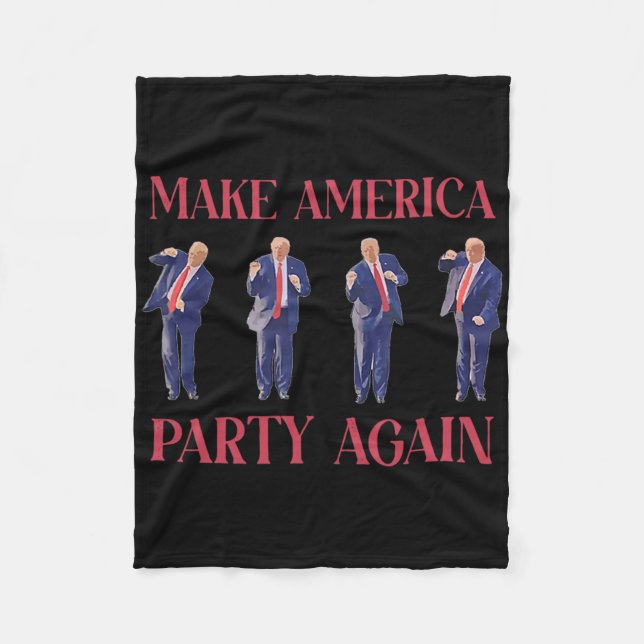 Funny Trump Dancing  Fleece Blanket (Front)