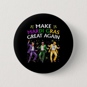Funny Trump Dancing Make Mardi Gras Great Again 6 Cm Round Badge